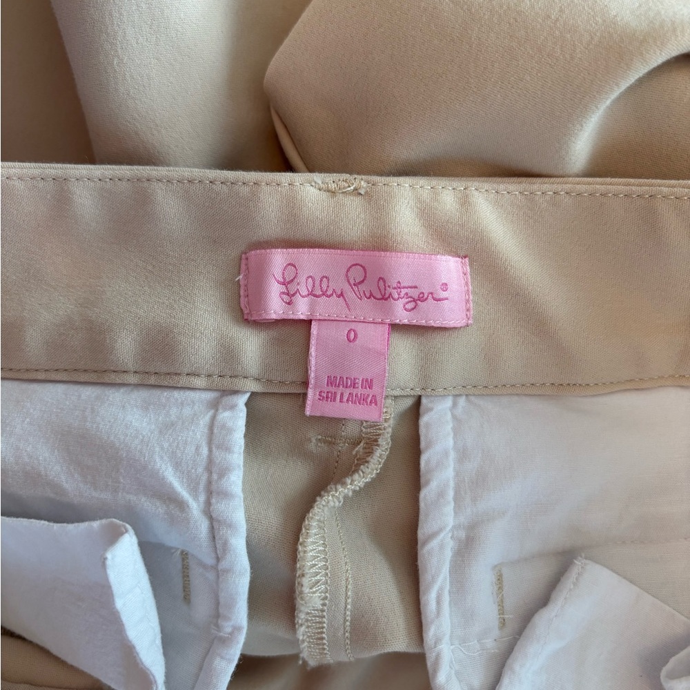 Lilly Pulitzer Joette Shorts Stretch Beige Size 0 Excellent - Picture 3 of 6